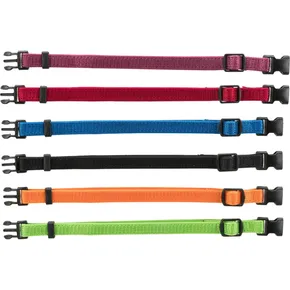 Packung mit Nylon-Erkennungshalsbändern für Welpen M-L 22–35 cm/10 mm, Schwarz, Schwarz, MD, Grün oder Fi